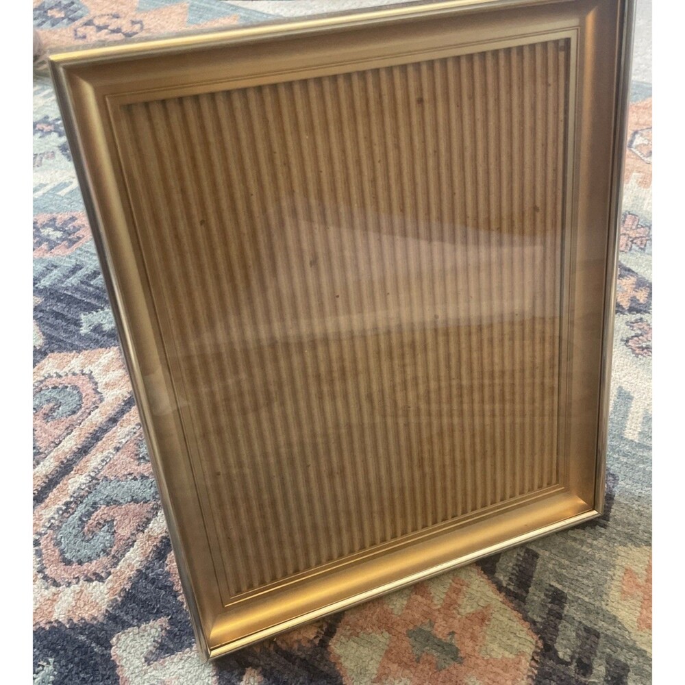Vtg Shadow Box Picture Frame for 8 x 10 Gold Tone Metal Mat Intercraft 9 x 11